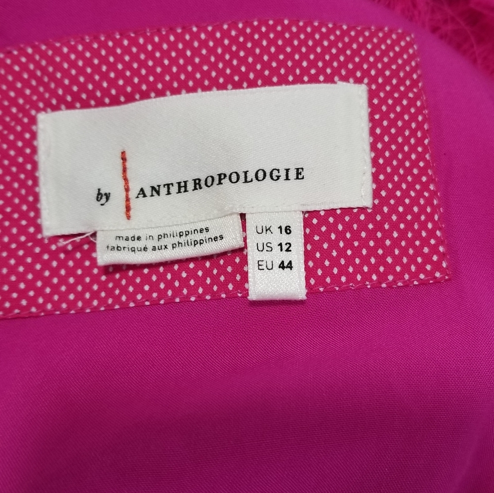 By Anthropologie Roxie Textured Finger Shift Dress Size 12 - Picture 11 of 13